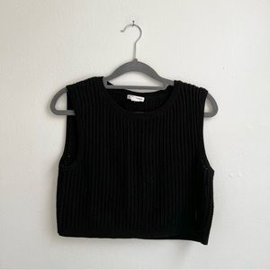 Club Monaco | Black knit crop top | SIZE S/P